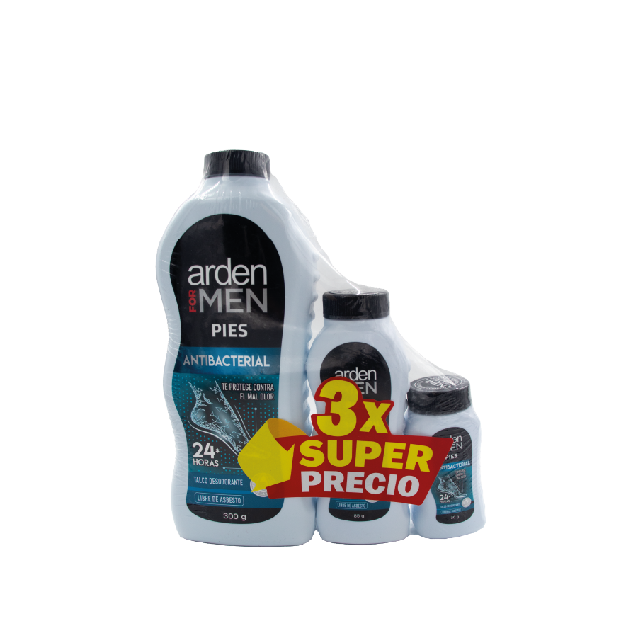 Talco en polvo para hombre Antibacterial Combo x3 und