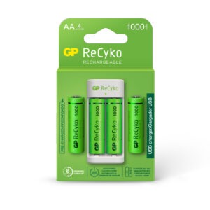 Cargador de pilas 211 con 4 pilas AA 1000 mah