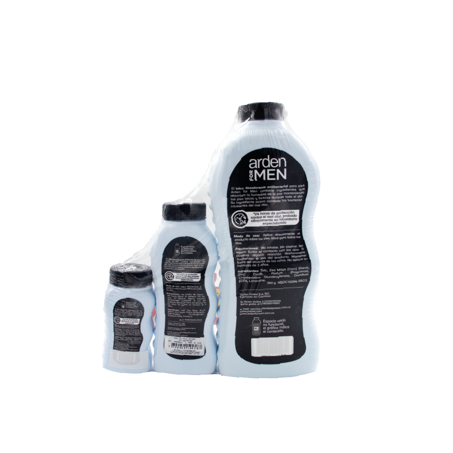 Talco en polvo para hombre Antibacterial Combo x3 und